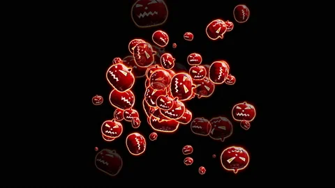 Halloween pumpkin particle loop animation Stock Footage 160947258
