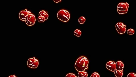 Halloween pumpkin particle loop animation Stock Footage 160947274