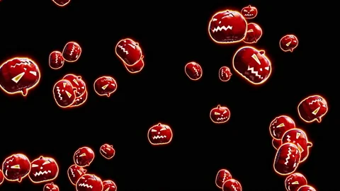 Halloween pumpkin particle loop animation Stock Footage 160947289