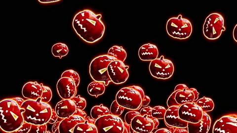 Halloween pumpkin particle loop animation Stock Footage 160947429