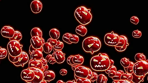 Halloween pumpkin particle loop animation Stock Footage 160947587