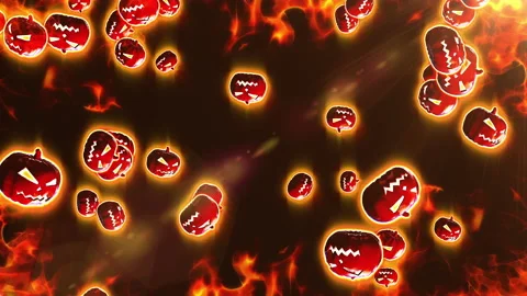 Halloween pumpkin particle loop animation Stock Footage 160947695