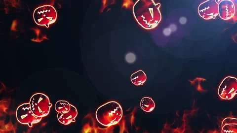 Halloween pumpkin particle loop animation Stock Footage 160947707