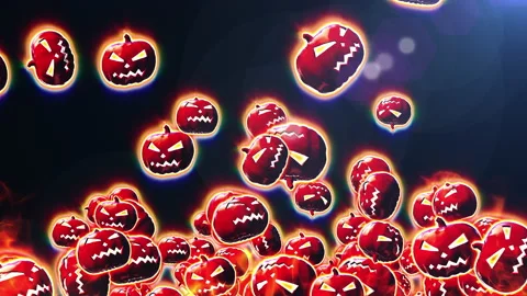 Halloween pumpkin particle loop animation Stock Footage 160947723