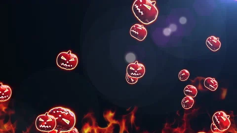 Halloween pumpkin particle loop animation Stock Footage 160947826