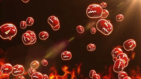 Halloween pumpkin particle loop animation Stock Footage 160947910