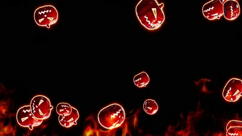 Halloween pumpkin particle loop animation Stock Footage 160947970