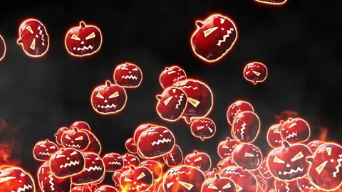 Halloween pumpkin particle loop animation Stock Footage 160948007