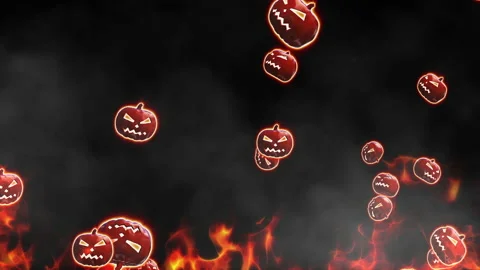 Halloween pumpkin particle loop animation Stock Footage 160948027