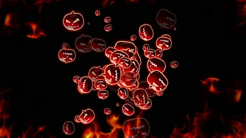 Halloween pumpkin particle loop animation Stock Footage 160948096