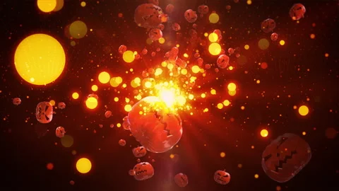 Halloween pumpkin particle loop animation Stock Footage 171893899