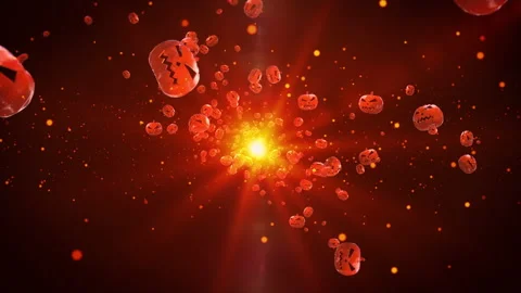 Halloween pumpkin particle loop animation Stock Footage 171922516