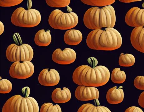 Halloween, pumpkin, pattern. On dark background. Light illumination. Stock Illustration