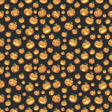 Halloween Pumpkin Pattern Stock Illustration