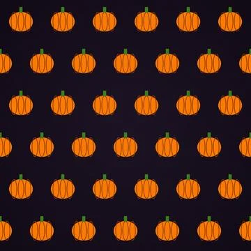Halloween pumpkin pattern seamless background for seasonal designs and mark.. Stock Illustration