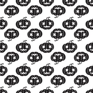 Halloween pumpkin pattern seamless vector 스톡 일러스트