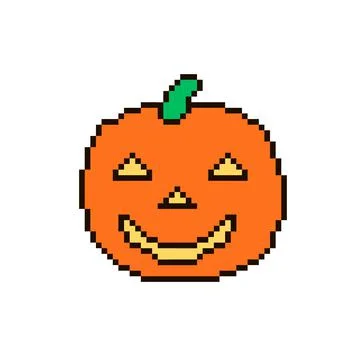 Halloween pumpkin pixel 8 bit colored icon vector. Illustrazione stock