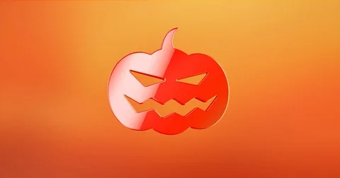 Halloween Pumpkin Red 3d Icon Stock Footage 71476934