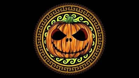 Halloween pumpkin with rendered loop animation. Stock Footage 276602755