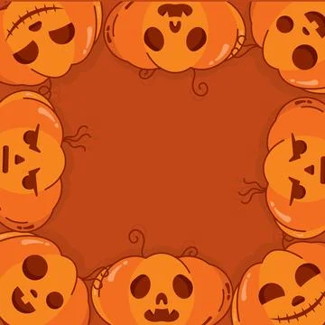 Halloween pumpkin seamless pattern background Vector Stock Illustration