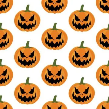Halloween pumpkin seamless pattern Stock Illustration