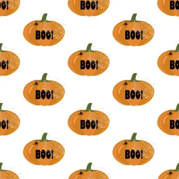 Halloween pumpkin seamless pattern 스톡 일러스트