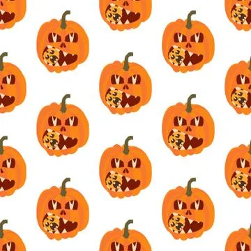 Halloween pumpkin seamless pattern Stock Illustration
