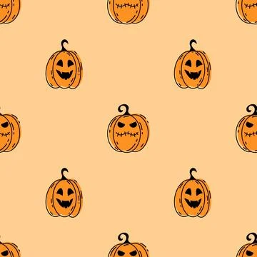 Halloween pumpkin seamless pattern 스톡 일러스트