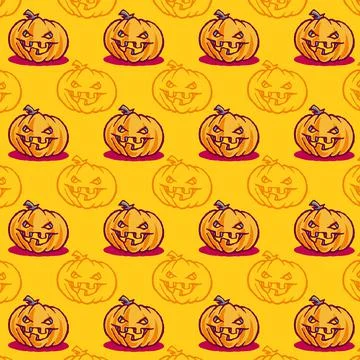 Halloween pumpkin seamless pattern イラスト素材
