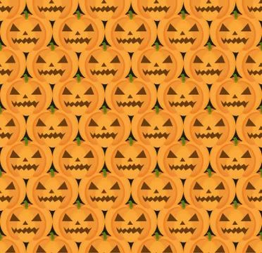 Halloween pumpkin seamless pattern. Scary repeating texture, endless background イラスト素材