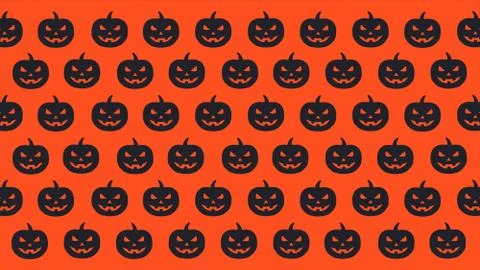 Halloween pumpkin seamless pattern silhouette Stock Illustration