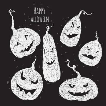 Halloween pumpkin set Stock Illustration