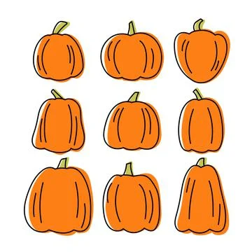Halloween pumpkin set Stock Illustration