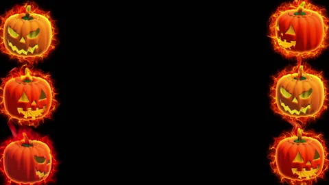 Halloween pumpkin side loop animation background Video stock 146255673