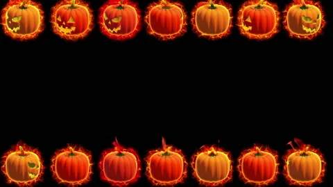 Halloween pumpkin side loop animation background Stock Footage 146255761