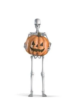 Halloween pumpkin skeleton Illustrazione stock