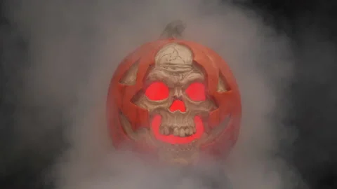 Halloween Pumpkin Skull 動画素材 209164765