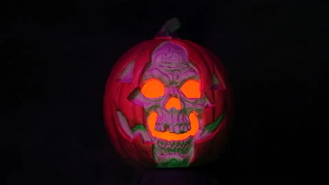 Halloween Pumpkin Skull 動画素材 209164942