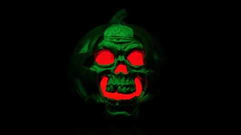 Halloween Pumpkin Skull 動画素材 209167274