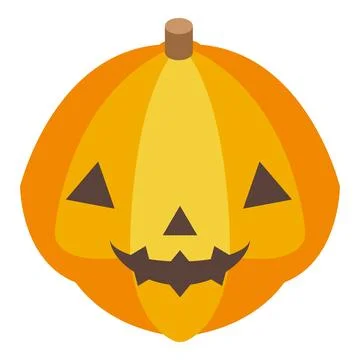 Halloween pumpkin smiling with triangular eyes isometric icon Stock Illustration