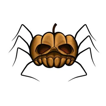 Halloween Pumpkin: Spider Stock Illustration