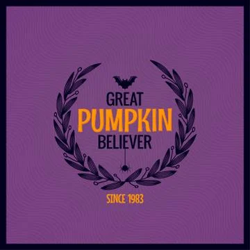 Halloween Pumpkin Text Background. Great Pumpkin Believer Stock Illustration