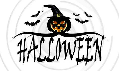 Halloween pumpkin with typography Stock-Illustration