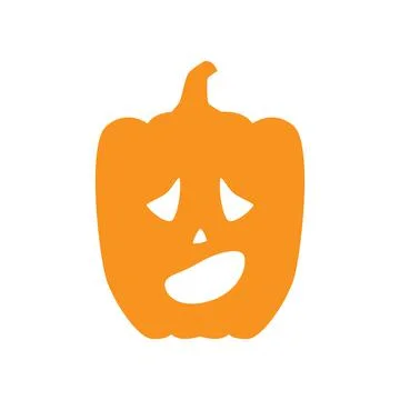 Halloween pumpkin vector icon illustration isolated on white   background. Illustrazione stock