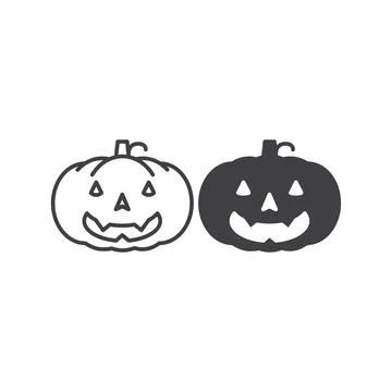 Halloween pumpkin. Vector icon template Stock Illustration