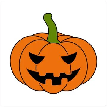 Halloween pumpkin vector illustration, Jack O Lantern  isolated on white back Stock Illustration