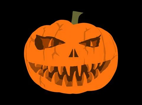 Halloween pumpkin vector isolated on black background. Stock Illustration