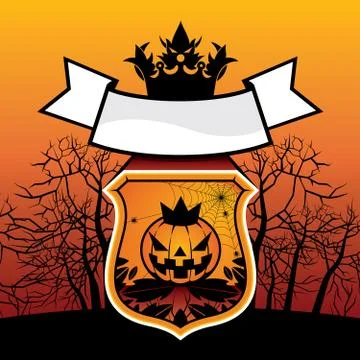 Halloween Pumpkin Vector Placard Stock Illustration