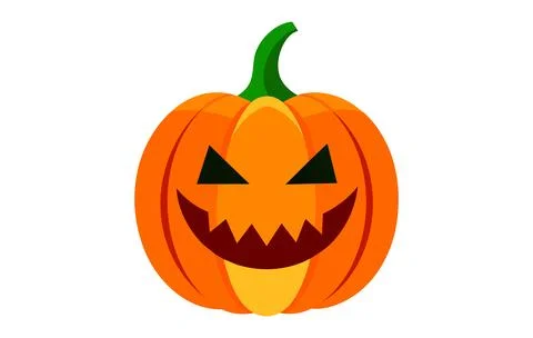 Halloween pumpkin vector with scary expression. Carved jack-o-lantern. Isolat Stock Illustration