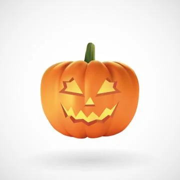 Halloween pumpkin with white background, vector Stock Illustration